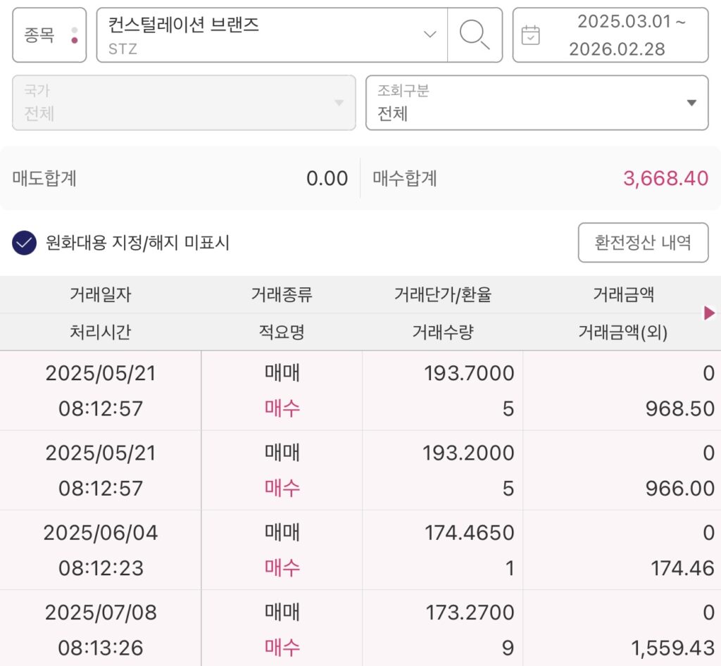 미국 주식 첫 매수 후기 - 매수 완료 화면